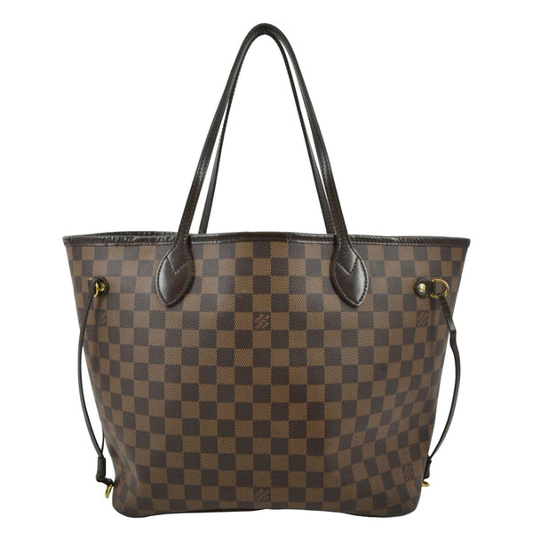 LOUIS VUITTON Neverfull MM Damier Ebene Tote Bag Brown