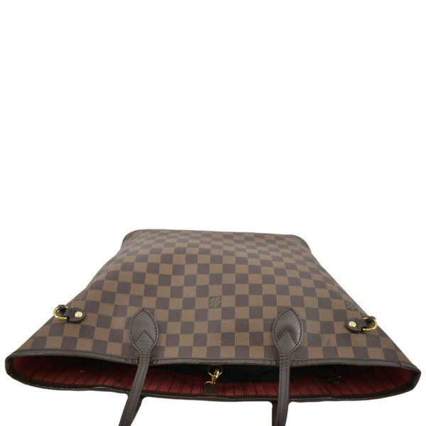 LOUIS VUITTON Neverfull MM Damier Ebene Tote Bag Brown