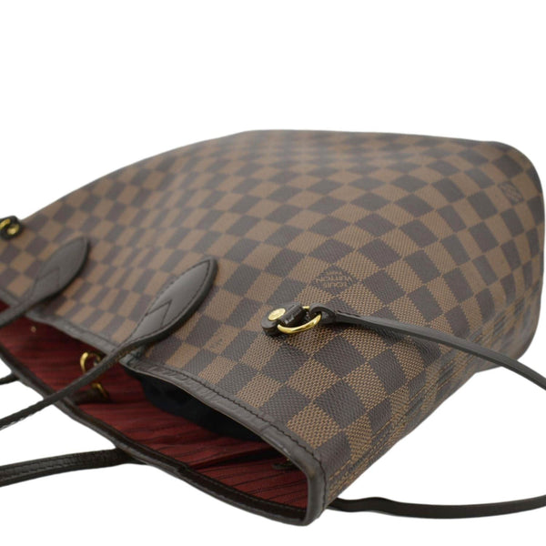 LOUIS VUITTON Neverfull MM Damier Ebene Tote Bag Brown