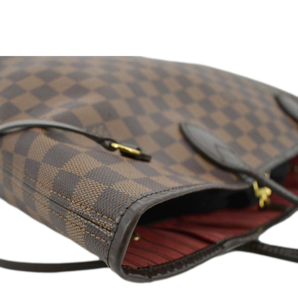 LOUIS VUITTON Neverfull MM Damier Ebene Tote Bag Brown
