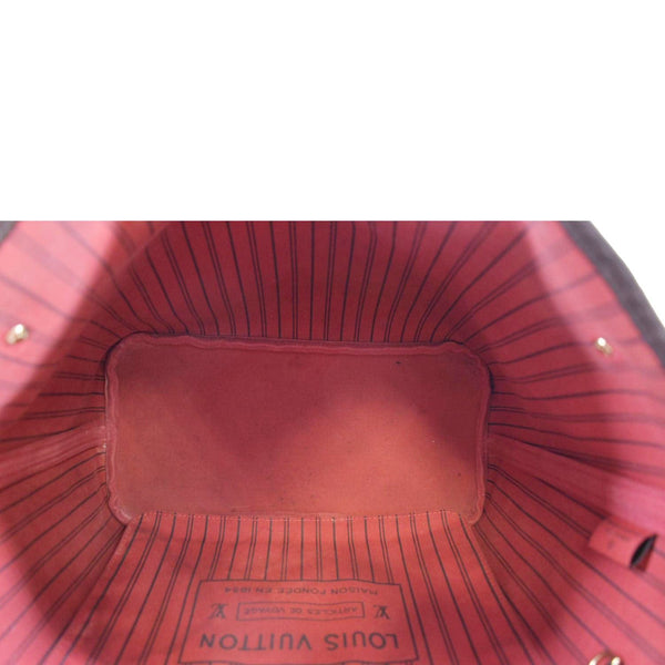 LOUIS VUITTON Neverfull MM Damier Ebene Tote Bag Brown