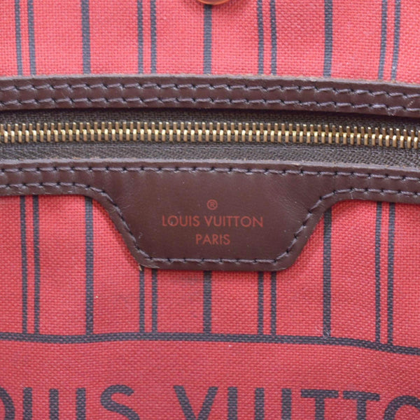 LOUIS VUITTON Neverfull MM Damier Ebene Tote Bag Brown