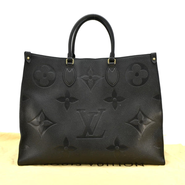 LOUIS VUITTON Onthego GM Monogram Empreinte Leather Tote Bag Black