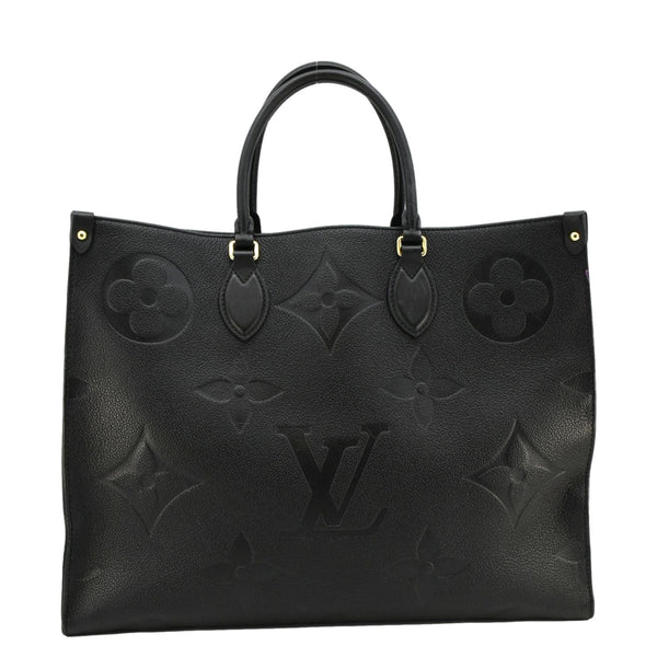 LOUIS VUITTON Onthego GM Monogram Empreinte Leather Tote Bag Black