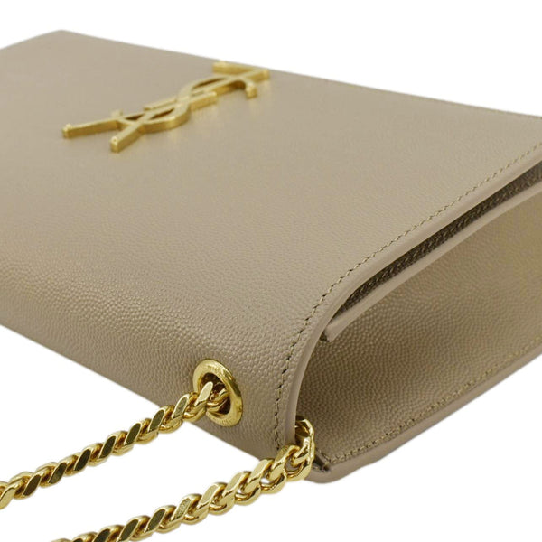 YVES SAINT LAURENT Kate Leather Chain Crossbody Bag Cream