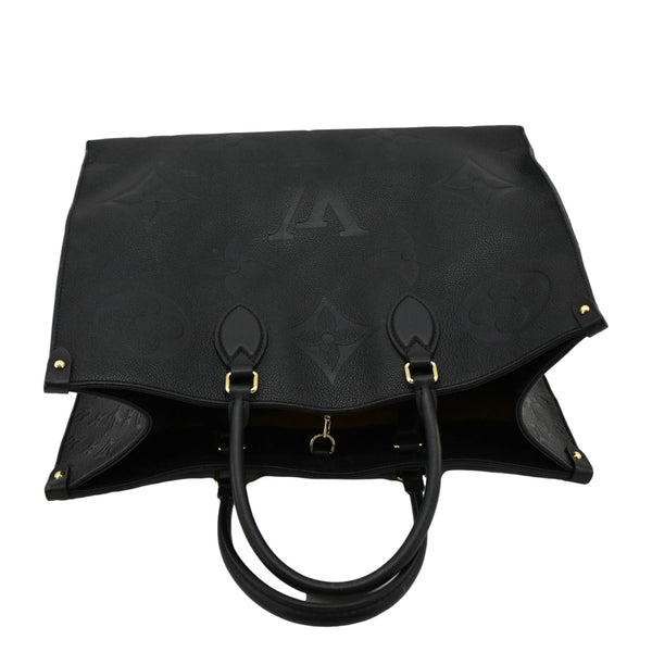 LOUIS VUITTON Onthego GM Monogram Empreinte Leather Tote Bag Black