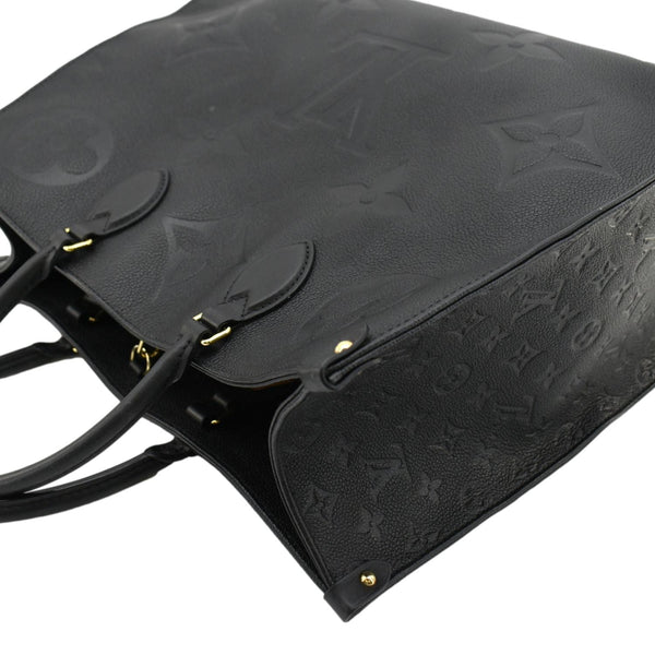 LOUIS VUITTON Onthego GM Monogram Empreinte Leather Tote Bag Black
