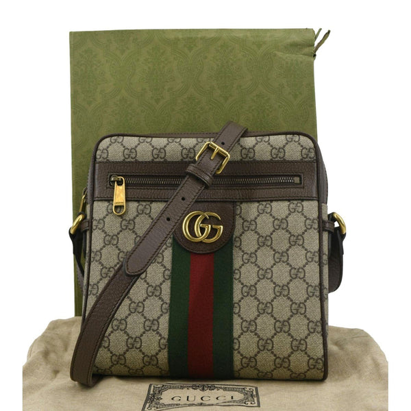 GUCCI Ophidia Small GG Canvas Messenger Bag Beige 547926
