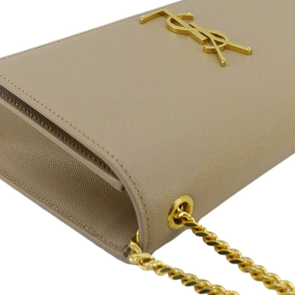 YVES SAINT LAURENT Kate Leather Chain Crossbody Bag Cream