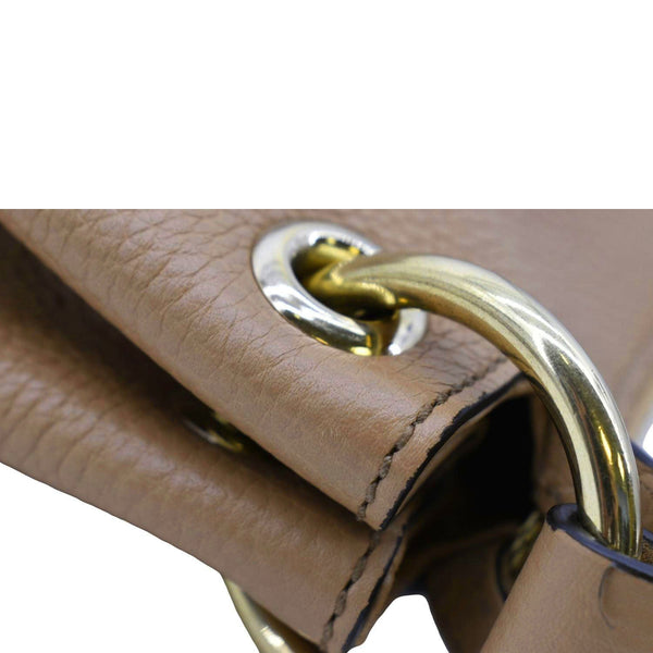 GUCCI Soho Large Pebbled Leather Hobo Shoulder Bag Tan 536194