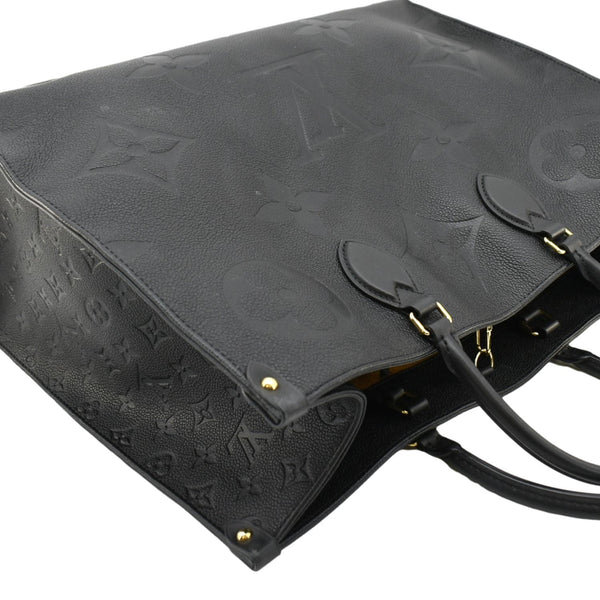 LOUIS VUITTON Onthego GM Monogram Empreinte Leather Tote Bag Black