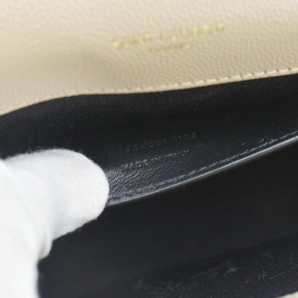 YVES SAINT LAURENT Kate Leather Chain Crossbody Bag Cream