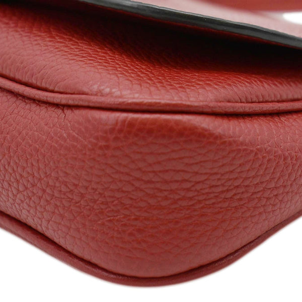 GUCCI Soho GG Flap Leather Chain Crossbody Bag Red 536224