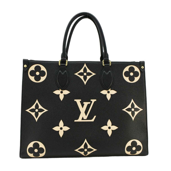 LOUIS VUITTON Onthego MM Monogram Empreinte Leather Tote Bag Bicolor