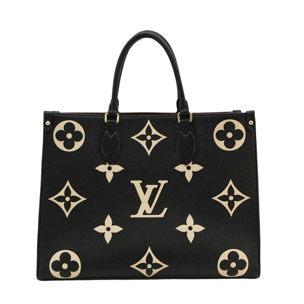 LOUIS VUITTON Onthego MM Monogram Empreinte Leather Tote Bag Bicolor