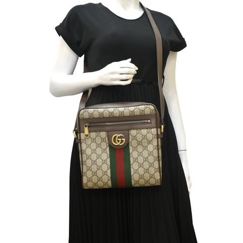 GUCCI Ophidia Small GG Canvas Messenger Bag Beige 547926