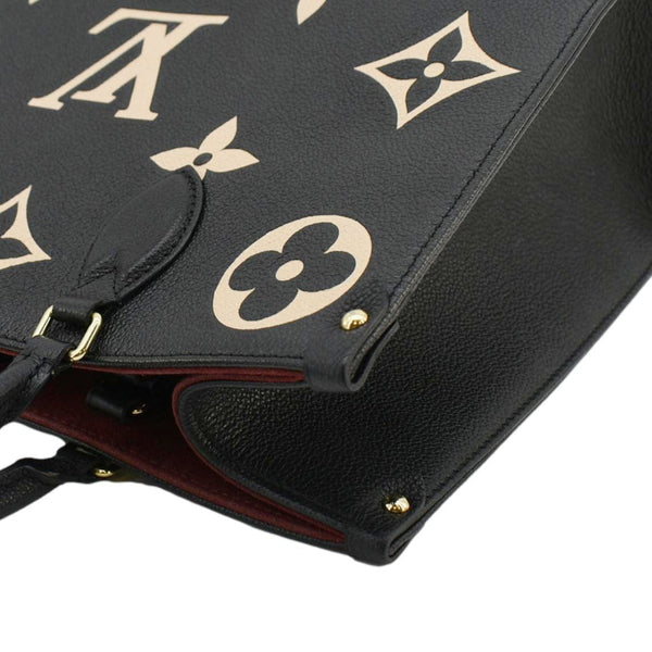 LOUIS VUITTON Onthego MM Monogram Empreinte Leather Tote Bag Bicolor