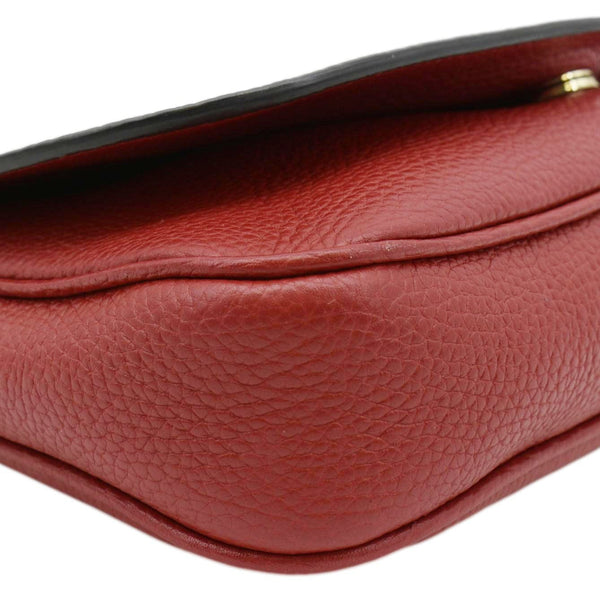 GUCCI Soho GG Flap Leather Chain Crossbody Bag Red 536224