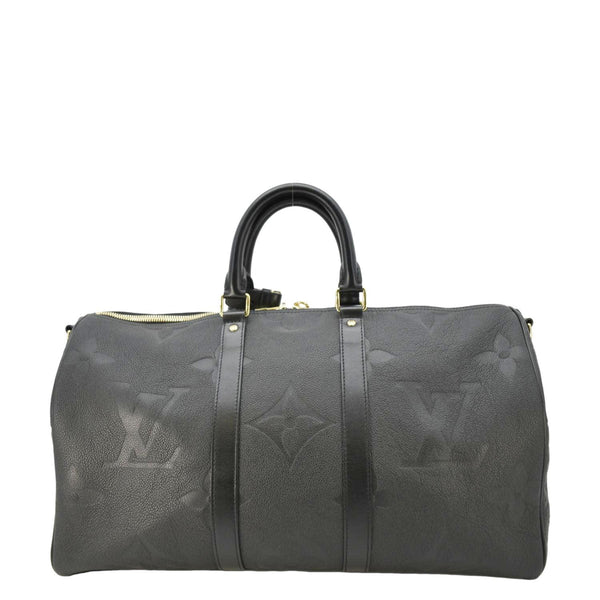 LOUIS VUITTON Keepall Bandouliere 45 Monogram Empreinte Giant Travel Bag Black