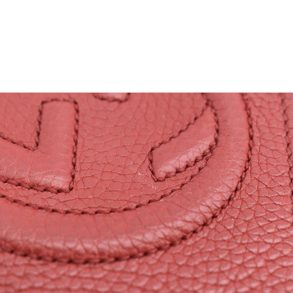 GUCCI Soho GG Flap Leather Chain Crossbody Bag Red 536224