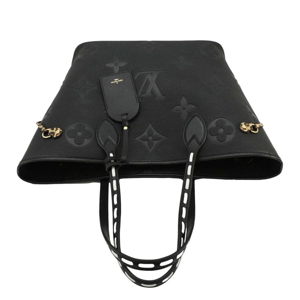 LOUIS VUITTON Neverfull MM Wild At Heart Monogram Empreinte Leather Tote Bag Black