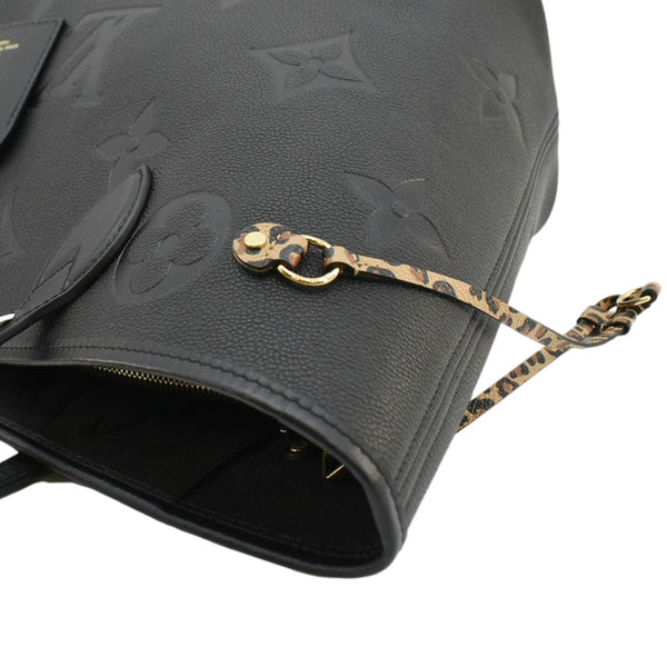 LOUIS VUITTON Neverfull MM Wild At Heart Monogram Empreinte Leather Tote Bag Black