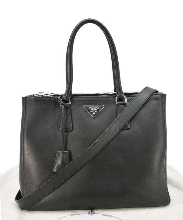 PRADA Galleria Large Leather Tote Shoulder Bag Black