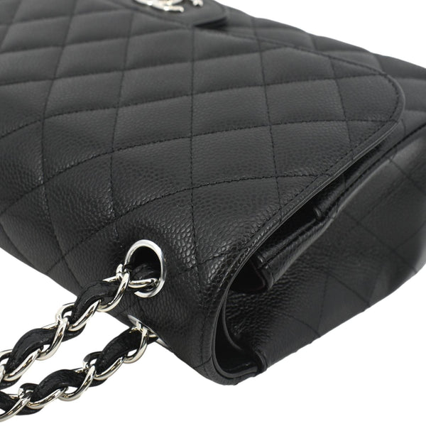 CHANEL Classic Large Double Flap Quilted Leather Shoulder Bag Black