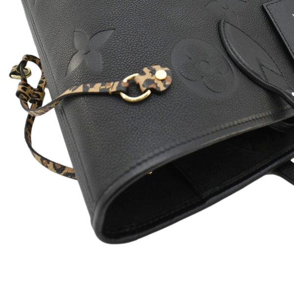 LOUIS VUITTON Neverfull MM Wild At Heart Monogram Empreinte Leather Tote Bag Black