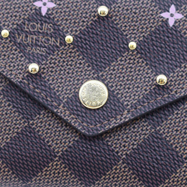 LOUIS VUITTON Studded Victorine Damier Ebene Wallet Brown
