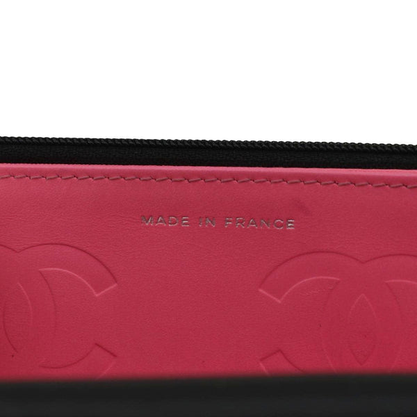 CHANEL Cambon Ligne Wallet On Chain Quilted Leather Clutch Crossbody Bag Black