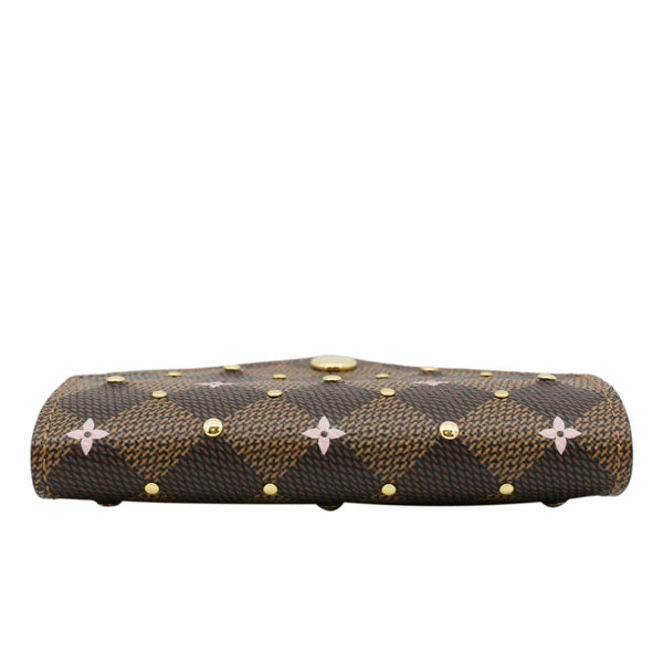 LOUIS VUITTON Studded Victorine Damier Ebene Wallet Brown