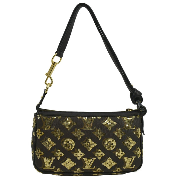 LOUIS VUITTON Mini Pochette Monogram Sequins Eclipse Accessoires Pouch Brown