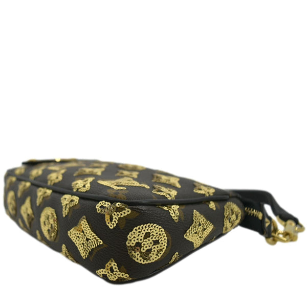 LOUIS VUITTON Mini Pochette Monogram Sequins Eclipse Accessoires Pouch Brown