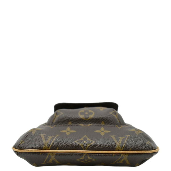 LOUIS VUITTON Partition Monogram Canvas Wristlet Clutch Bag Brown