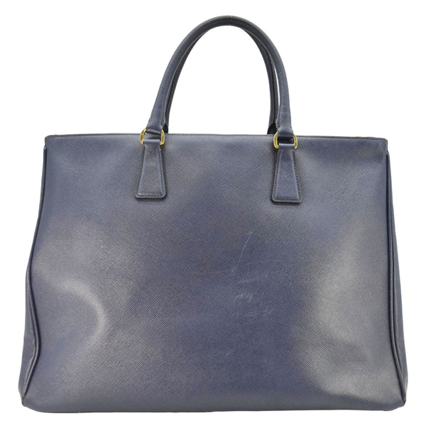 PRADA Galleria Double Zip Saffiano Leather Top Handle Tote Bag Blue