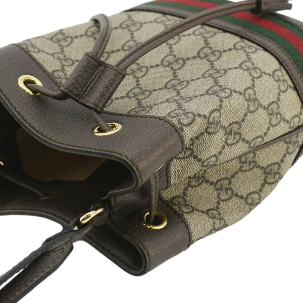 GUCCI Ophidia Mini GG Supreme Crossbody Bucket Bag Beige 550620
