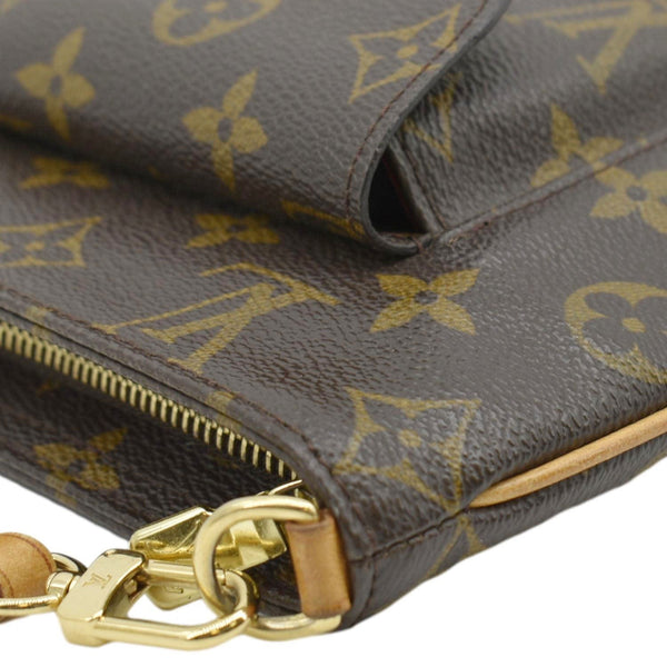 LOUIS VUITTON Partition Monogram Canvas Wristlet Clutch Bag Brown