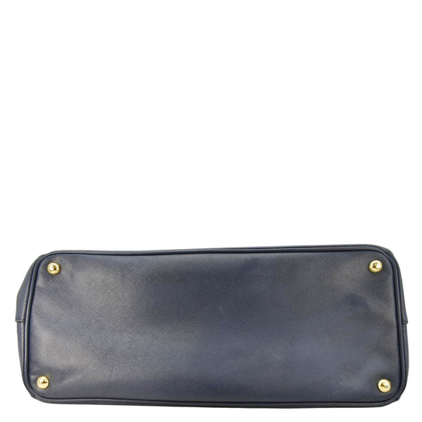 PRADA Galleria Double Zip Saffiano Leather Top Handle Tote Bag Blue