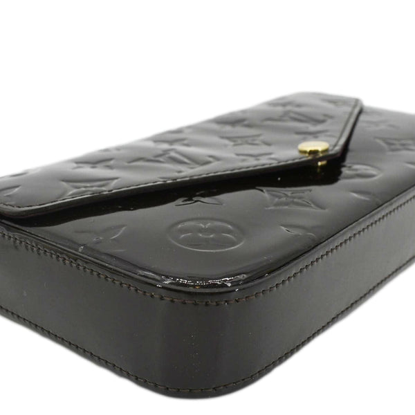 LOUIS VUITTON Felicie Pochette Monogram Vernis Crossbody Bag Amarante