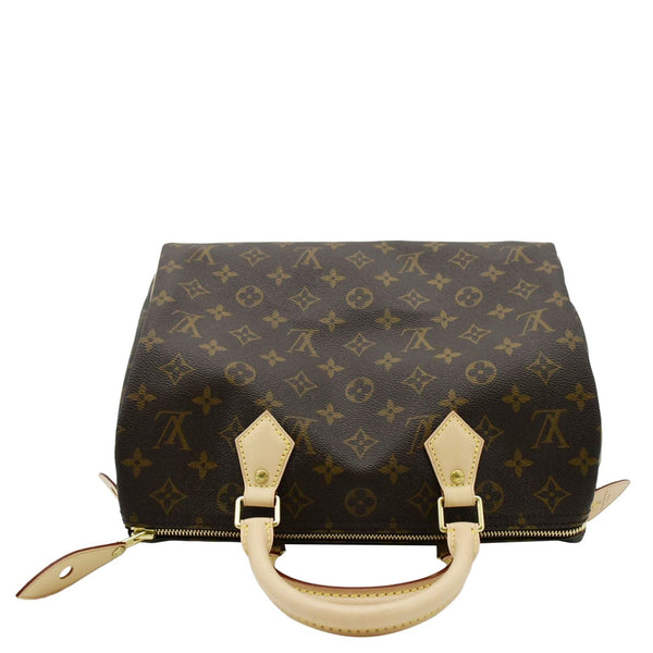 LOUIS VUITTON Speedy 30 Satchel Bag Brown upper look
