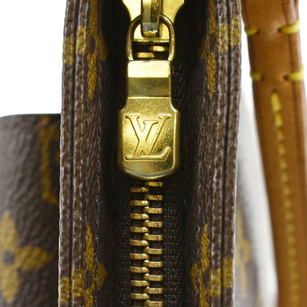 LOUIS VUITTON Partition Monogram Canvas Wristlet Clutch Bag Brown