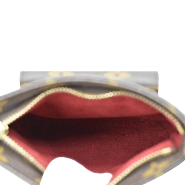 LOUIS VUITTON Partition Monogram Canvas Wristlet Clutch Bag Brown