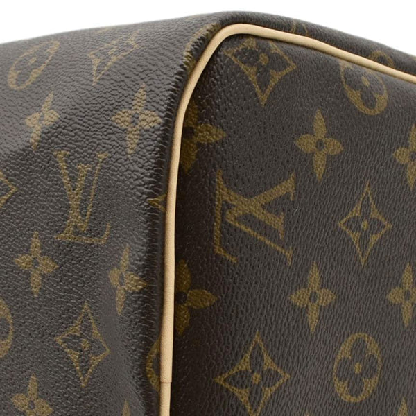 LOUIS VUITTON Speedy 30 Monogram Canvas Satchel Bag Brown