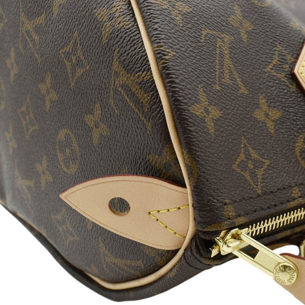 LOUIS VUITTON Speedy 30 Monogram Canvas Satchel Bag Brown