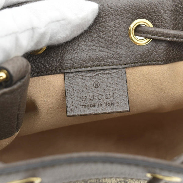 GUCCI Ophidia Mini GG Supreme Crossbody Bucket Bag Beige 550620