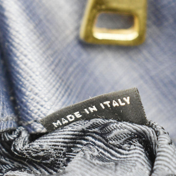PRADA Galleria Double Zip Saffiano Leather Top Handle Tote Bag Blue