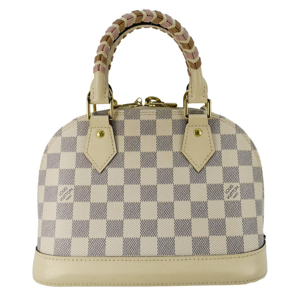 LOUIS VUITTON Alma BB Braided Damier Azur Satchel Bag White