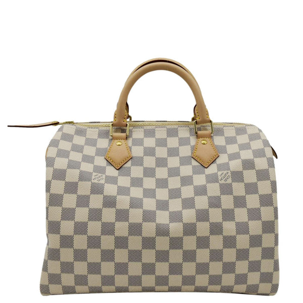 LOUIS VUITTON Speedy 30 Satchel Bag White back side