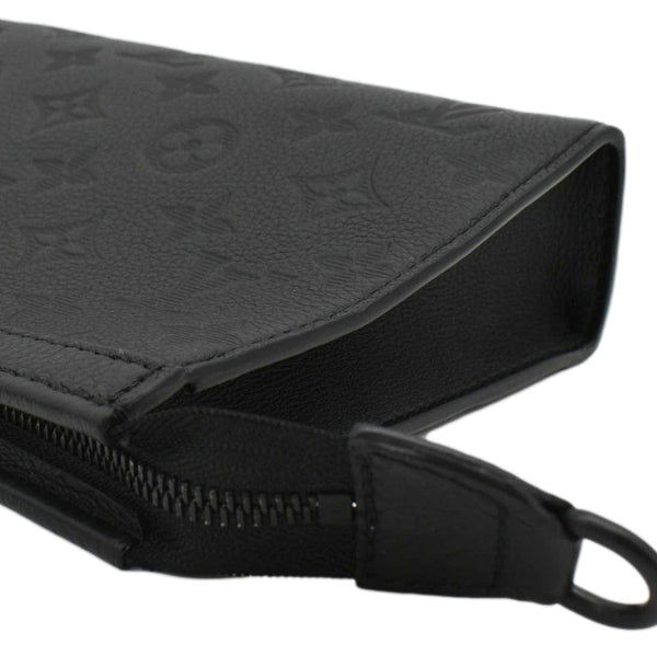 LOUIS VUITTON Gaston Wearable Wallet Monogram Shadow Leather Crossbody Bag Black